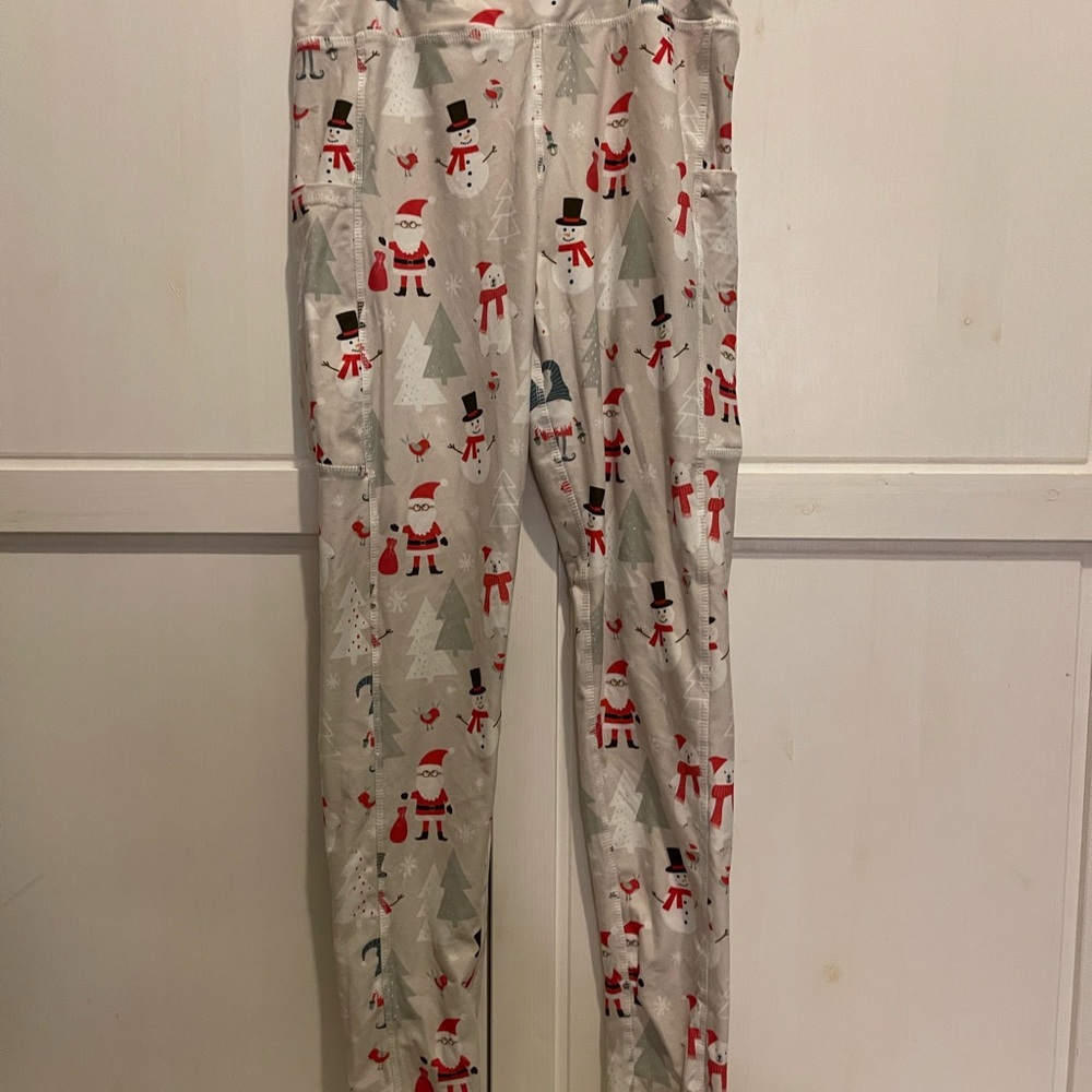Festive Santa Print Pajama Pants